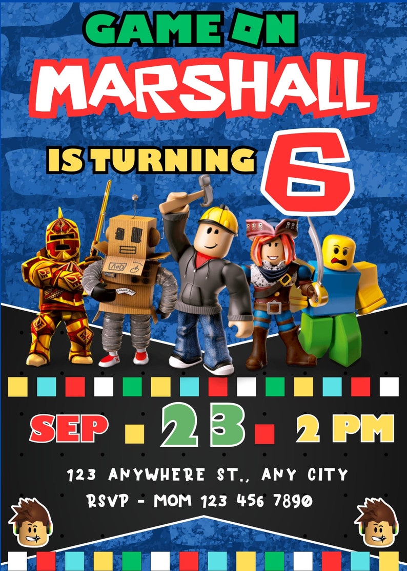 Editable Roblox Birthday Invitation Roblox Game Party Roblox - Etsy