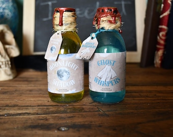 Spookmagie-drankjesset | 125 ml glazen drankflessen maanlicht schaduw gloed, glinsterende kleurverandering