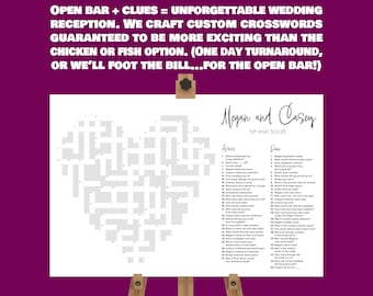 Crucigrama de boda personalizado: Juego gigante de recepción (descarga digital)