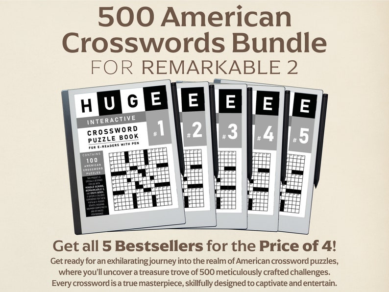 500 American Crosswords Bundle for Remarkable 2 (interactive PDF) - Etsy