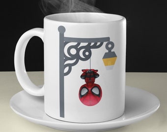 Taza de Spiderman al revés: taza de café Spiderverse, taza de Miles morales, taza de té Peter Parker, regalo de Spiderman/Spiderverse, amante de Spiderman.
