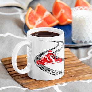Tazza da corsa Go Kart - Tazza da caffè da corsa di Formula 1, appassionato di corse, design di piste da corsa per i fan di F1. Lewis Hamilton, Michael Schumacher