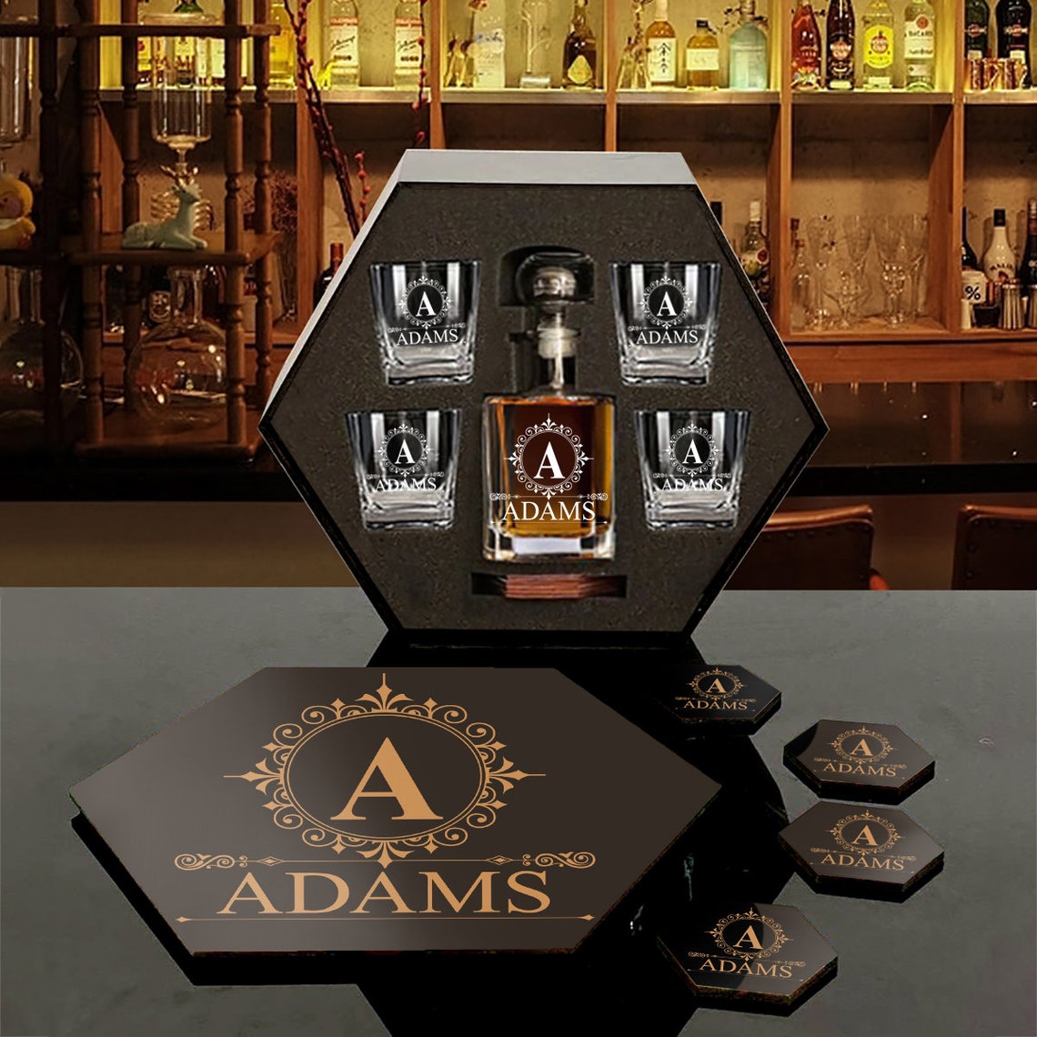 Personalized Whiskey Decanter Set