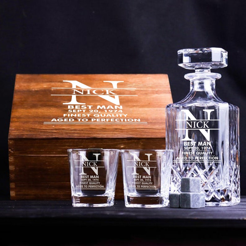 Whiskey Decanter Set Personalized With Box