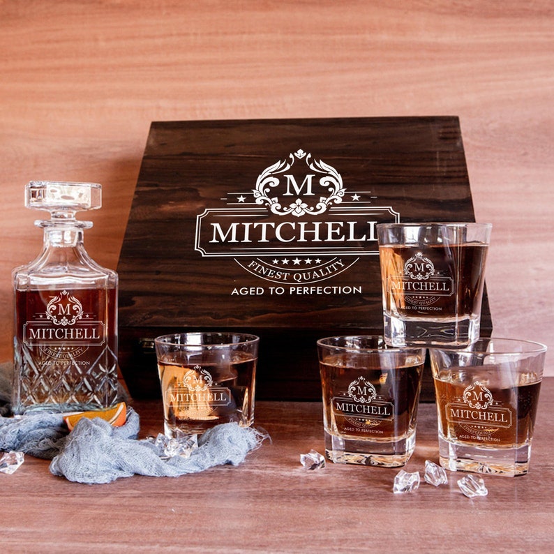 Whiskey Decanter Set Personalized With Box