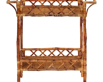 Vintage Tortoise Shell Bamboo Beverage Stand | In Stock