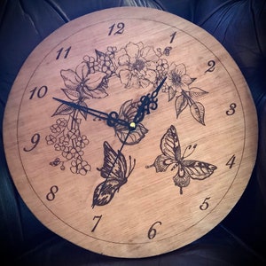 Butterfly & Flowers Clock