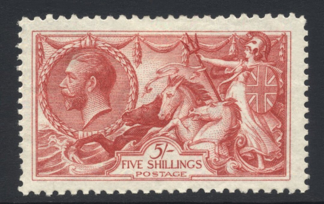 GB Stamp 191819 5/ V Bradbury Seahorse U/m SG Spec Etsy UK