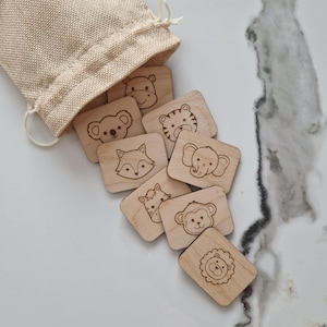Juego de memoria de madera, tarjetas de emparejamiento, juguetes para niños, juguetes de aprendizaje.