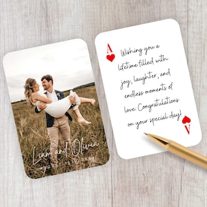 Personalisierte Hochzeitsgästebuch Alternative, personalisierte Hochzeitsgästebuch Spielkarten mit Foto, Einzigartiges Hochzeits-Verlobungs-Andenken Geschenk