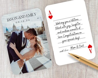 Hochzeitsgästebuch Alternative, personalisierte Spielkarten als individuelles Hochzeitsgästebuch, leere Spielkarten, benutzerdefinierte Fotospielkarten