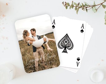 Hochzeitsgästebuch Alternative, personalisierte Spielkarten als individuelles Hochzeitsgästebuch, ECHTE Spielkarten, benutzerdefinierte Fotospielkarten