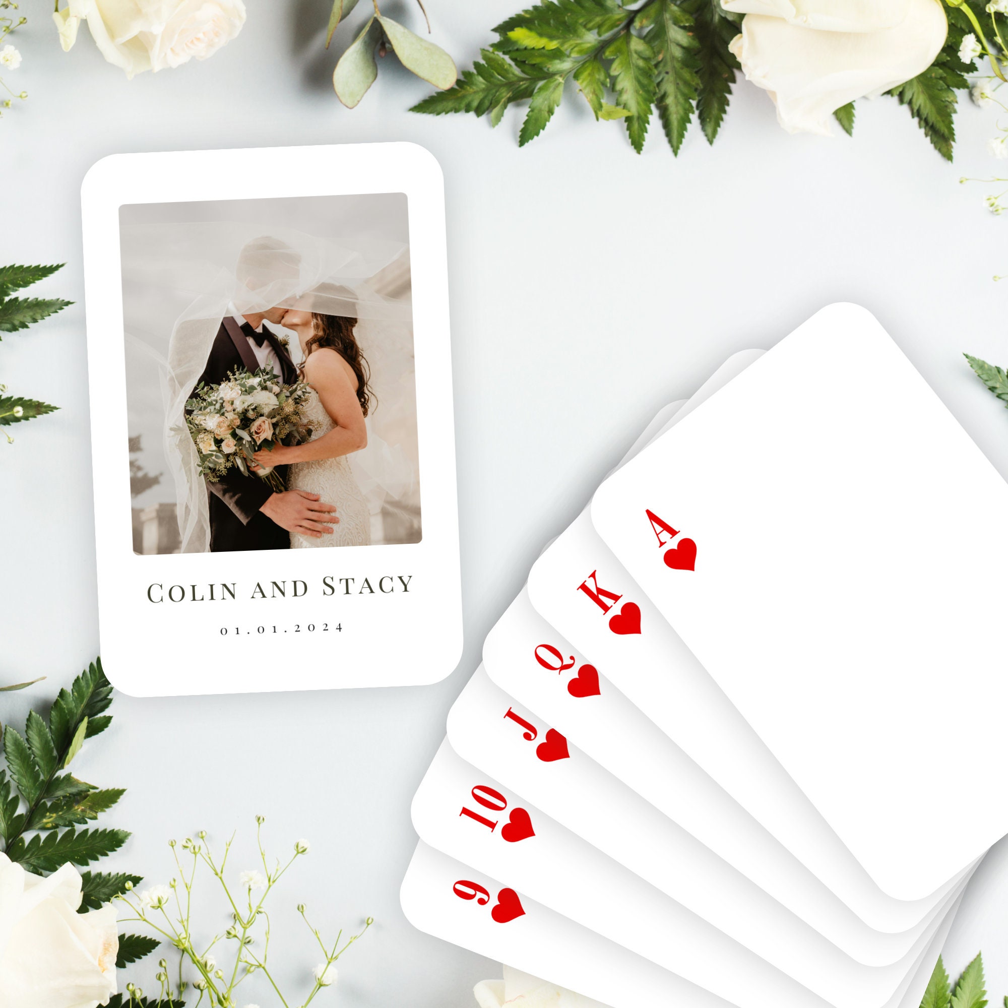 Wedding Guest Book Alternative, Personalised Playing Cards as Custom ...