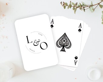 Hochzeitsgästebuch Alternative, personalisierte Spielkarten als benutzerdefinierte Hochzeitsgästebuch, echte Spielkarten, benutzerdefinierte MONOGRAMM Spielkarten