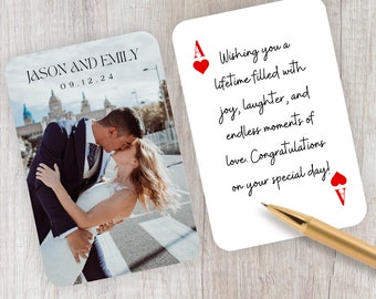 Hochzeitsgästebuch Alternative, personalisierte Spielkarten als individuelles Hochzeitsgästebuch, leere Spielkarten, benutzerdefinierte Fotospielkarten