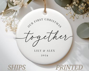 Personalized First Christmas Together Ornament Custom Couples Keepsake Mr Mrs Keepsake Newlywed Married Gift Christmas Tree Decoration