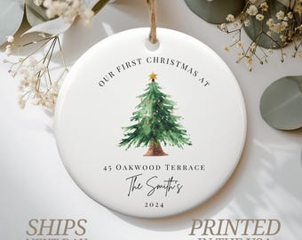 Personalized New Home Ornament, First Christmas in New House Keepsake, Custom Couple Gift, Housewarming Christmas Tree Decoration 2024