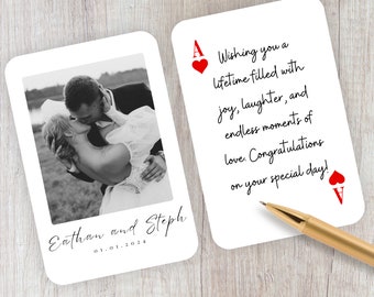 Wedding Guest Book Alternative, Personalised Playing Cards as Custom Wedding Guest Book, Blank Playing Cards, Custom Photo Playing Cards