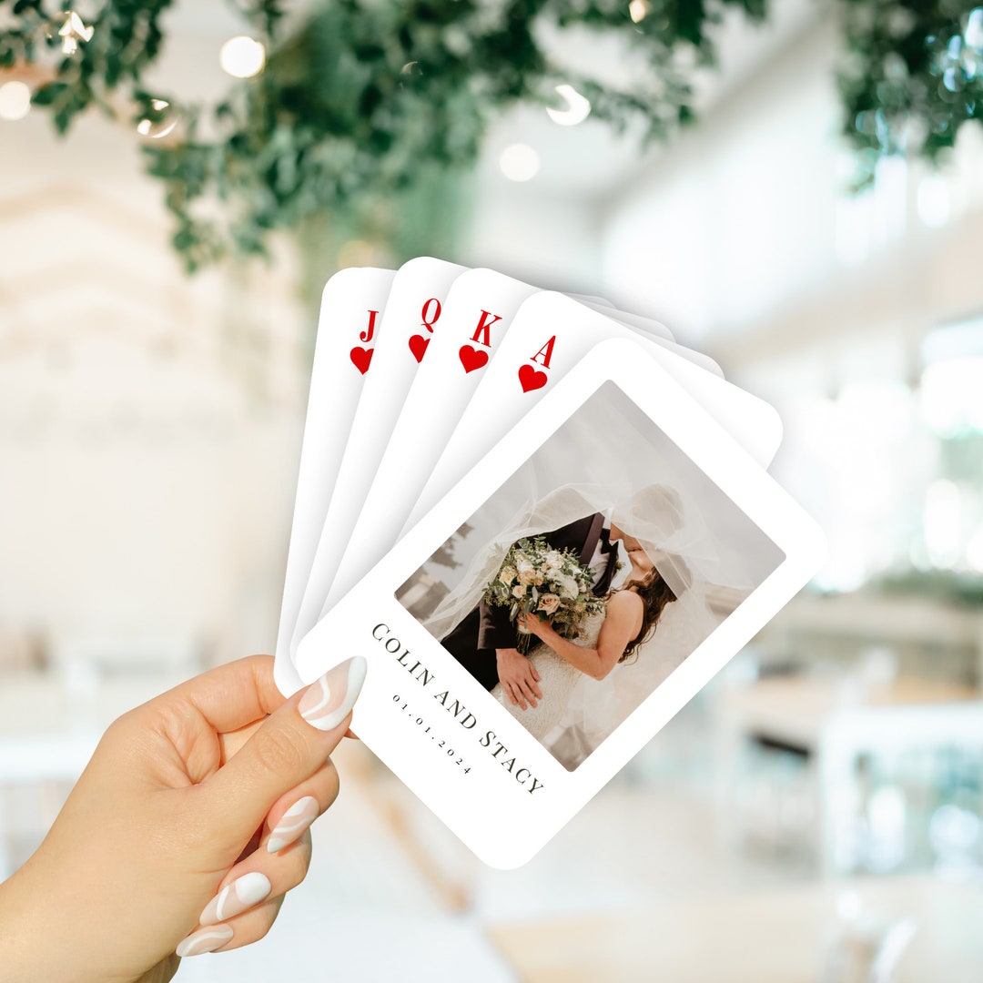 Wedding Guest Book Alternative, Personalised Playing Cards as Custom ...