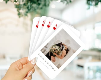 Hochzeitsgästebuch Alternative, personalisierte Spielkarten als individuelles Hochzeitsgästebuch, leere Spielkarten, benutzerdefinierte Fotospielkarten