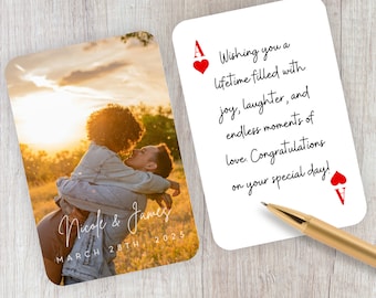 Hochzeitsgästebuch Alternative, personalisierte Spielkarten als individuelles Hochzeitsgästebuch, leere Spielkarten, benutzerdefinierte Fotospielkarten