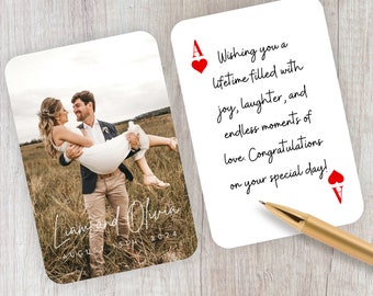 Wedding Guest Book Alternative, Personalised Playing Cards as Custom Wedding Guest Book, Blank Playing Cards, Custom Photo Playing Cards