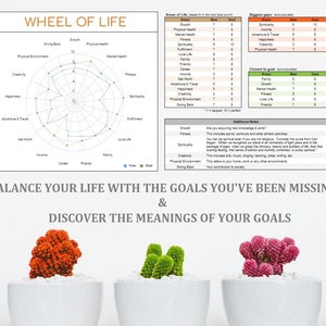 Wheel of Life - self guided life planner template