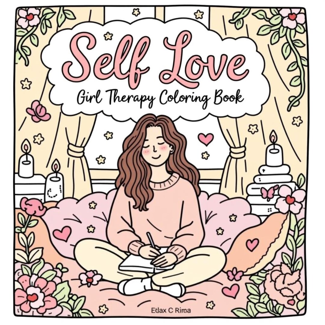 Self Love Girl Therapy Coloring Book, Stress Relief Activities (digital ...
