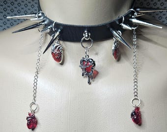 Handmade heart stealer choker