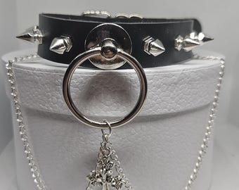 Handmade chain cross choker
