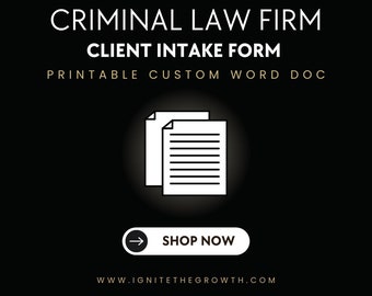 Criminal Law Firm Intake: Customized Criminal Law Firm Intake Forms for Law Firms and Solo Attorneys |  Client Intake Form For Attorneys