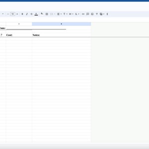 May include: A cleaning checklist spreadsheet with columns for room, task, cleaned, cost, and notes. The spreadsheet is divided into sections for different rooms, including Master Bedroom, Downstairs Family, Bedroom 4, and Kitchen.