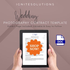 Photography Contract Template | Wedding Photography Contract Template| Editable Wedding Download | Wedding Photography Agreement