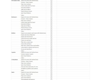 Lista de verificación de limpieza y factura (Excel y PDF) para imprimir 2 en 1 / Lista de verificación de limpieza de Airbnb editable / Factura de limpieza de lista de verificación de STR imprimible