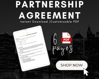 Acuerdo de Asociación / Plantilla Legal de Acuerdo de Asociación / Acuerdo Legal / Documento de Acuerdo Comercial / Editable