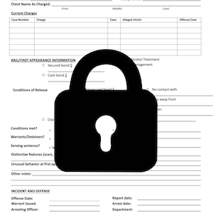 Criminal Law Firm Client Intake Form | Client Intake Form For Criminal Attorneys Law Firms Offices | Legal Intake form | Criminal Attorney