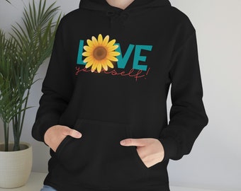 Sunflower Love Yourself Hoodie | Unisex Heavy Blend Hooded Sweatshirt