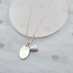 Oval initial necklace