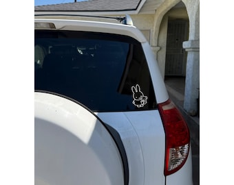 Cute Bunny Miffy Holding Teddy Bear Decal
