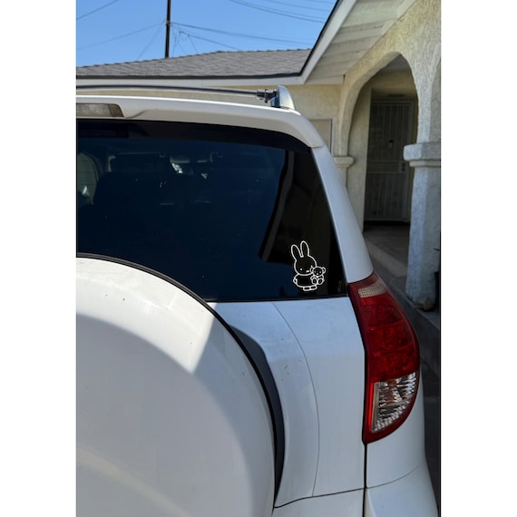 Cute Bunny Miffy Holding Teddy Bear Decal
