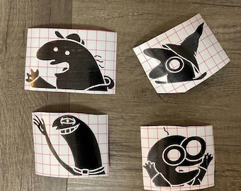 Smiling Friends Peek A Boo Car Decals (Filled In)