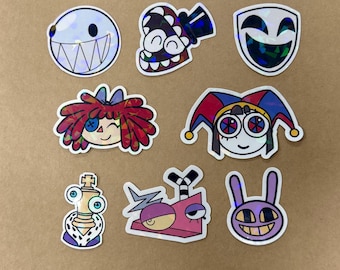 TADC/ Fun Digital Circus Head Stickers