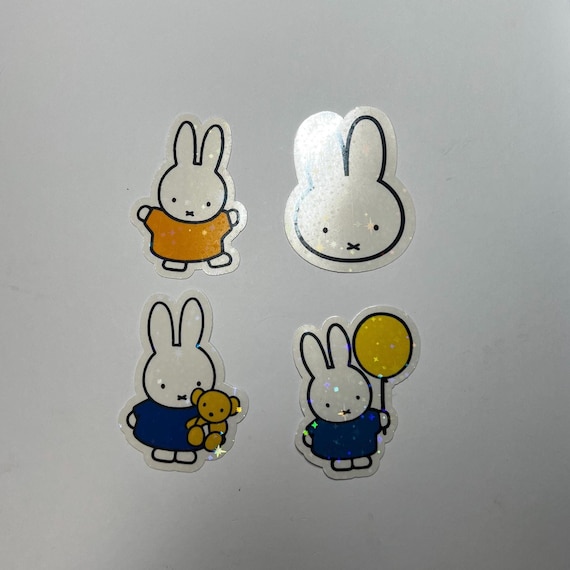 Miffy Bunny Vinyl Stickers: Sparkly & Matte, Pack of 4