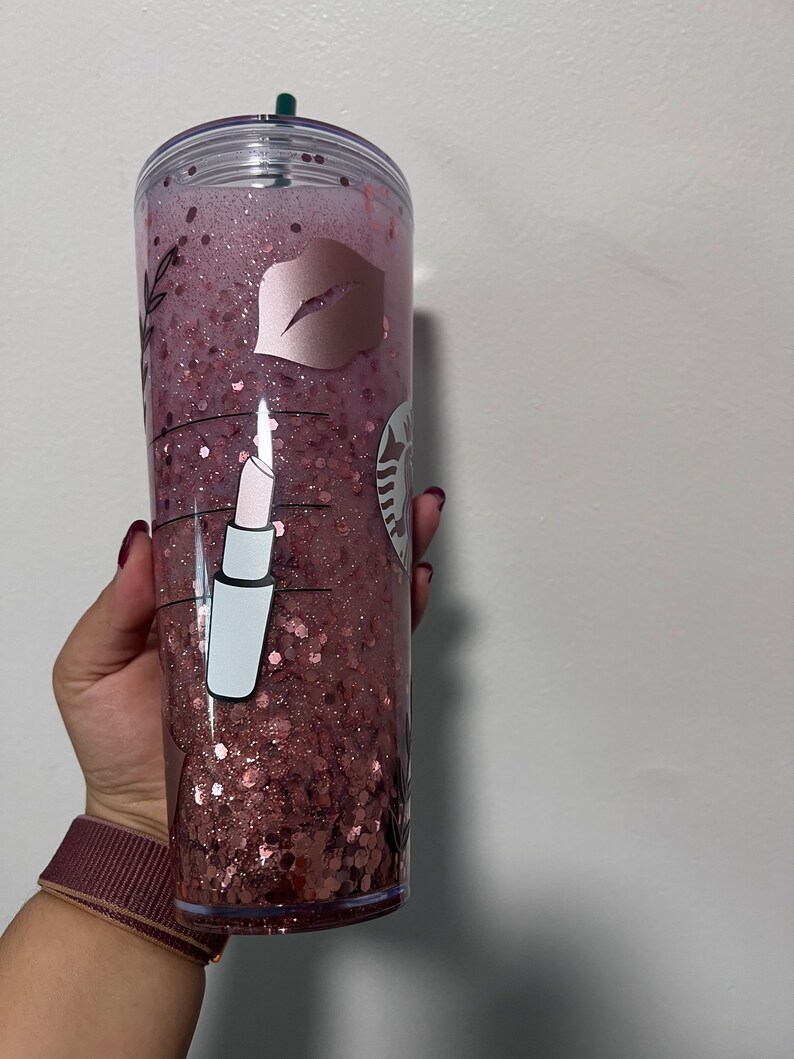 Personalized Rose Gold Glitter Tumbler Custom Starbucks Cup Etsy