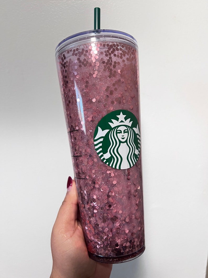 Personalized Rose Gold Glitter Tumbler Custom Starbucks Cup - Etsy