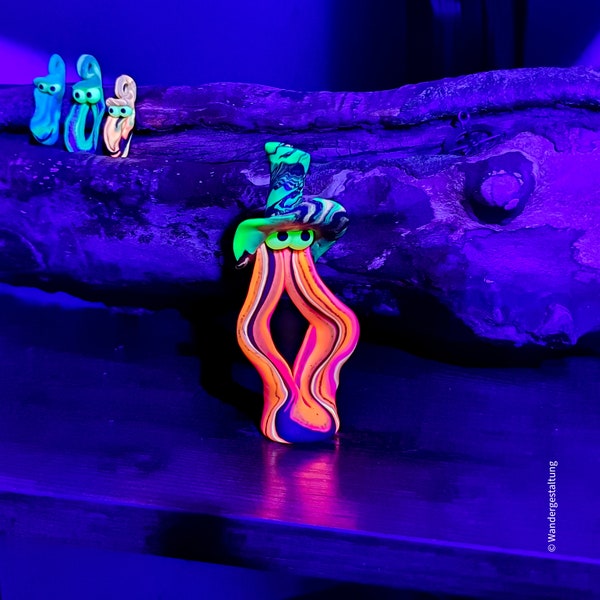 Gute Laune Geschenk als Mitbringsel - nachtleuchtend und fluoreszierend im Schwarzlicht psychedelic art Neon Goa Party Decoration