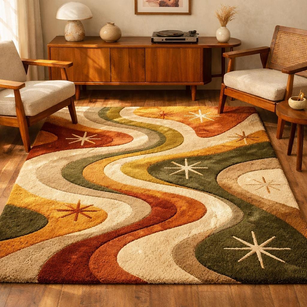 Mid century rug - Etsy 日本