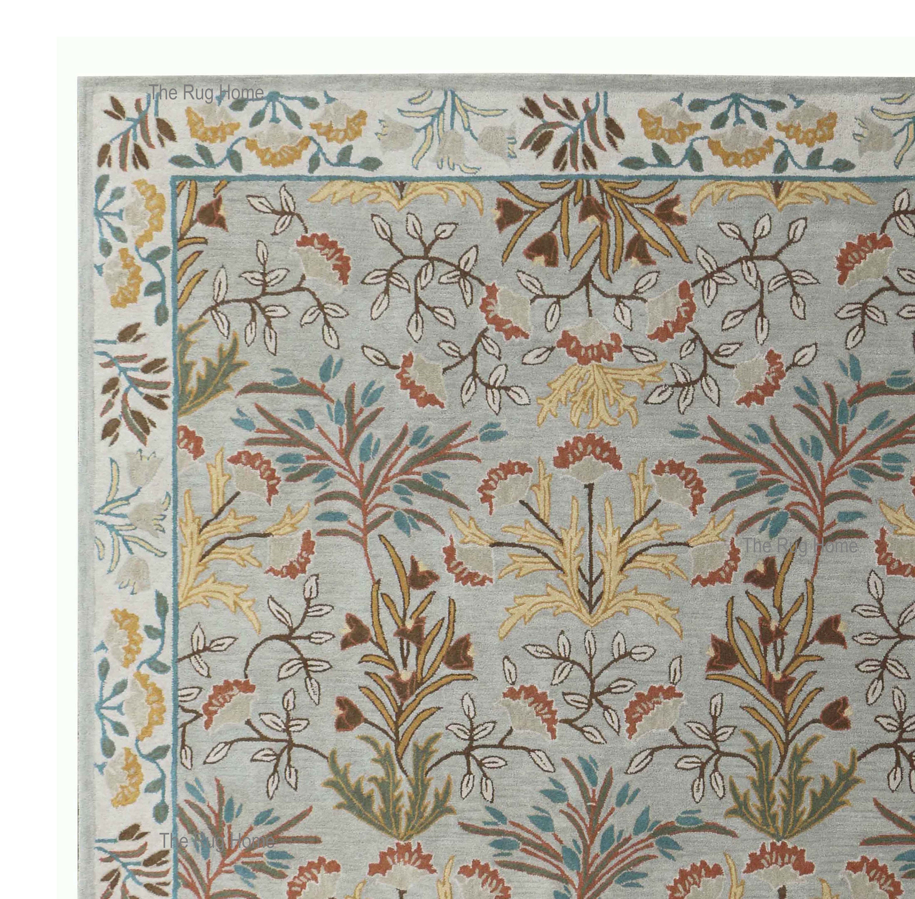 Adeline Grey Color Traditional Oriental Style Handmade Tufted 100 Woolen Area Rugs & Carpet