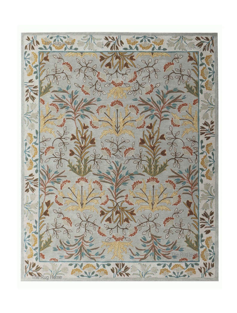 Adeline Grey Color Traditional Oriental Style Handmade Tufted 100 Woolen Area Rugs & Carpet