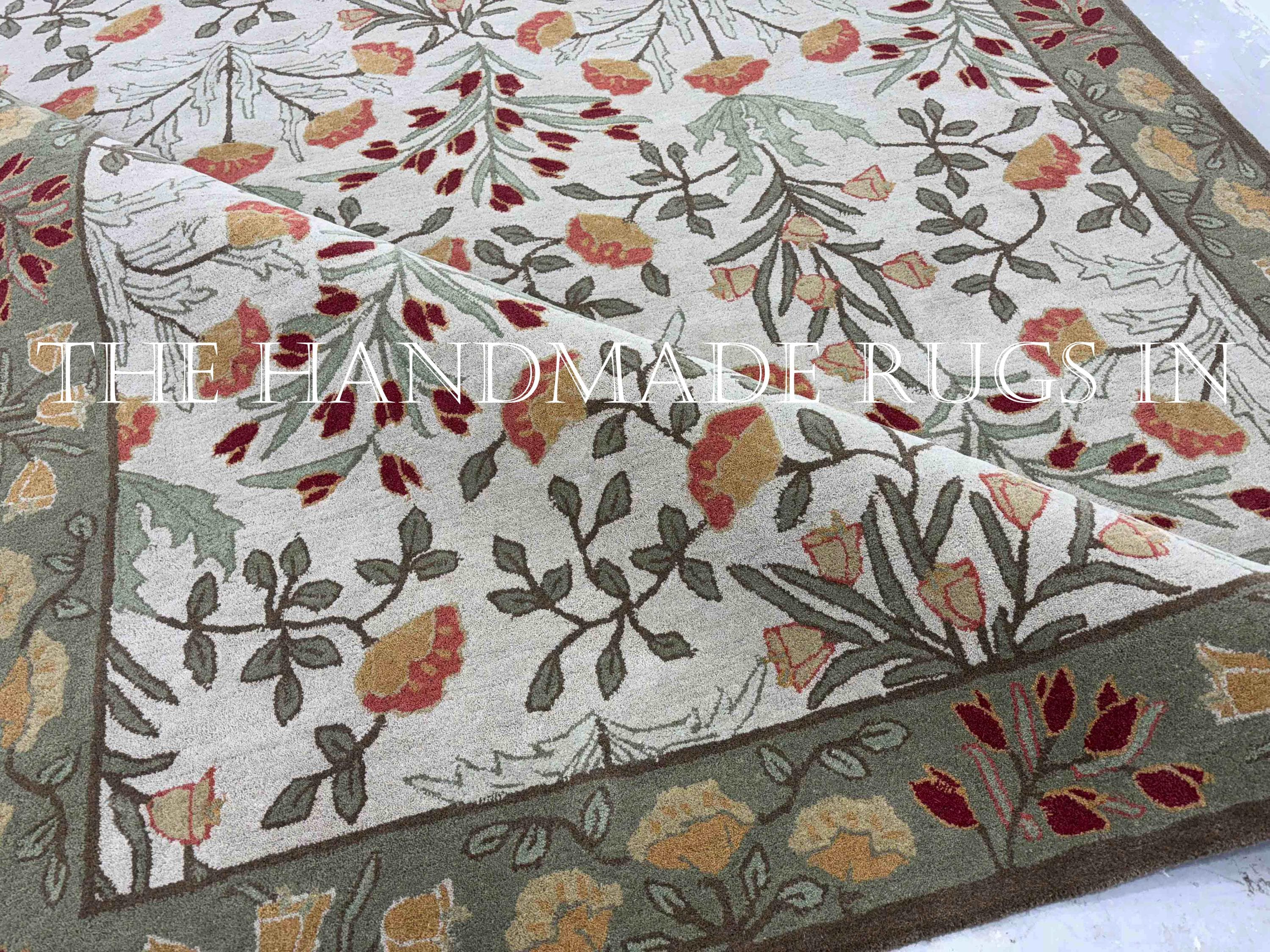 Adeline Rug Sage Green Adeline Rug, Botanical Floral Carpet, Ottoman Oriental Rug ...